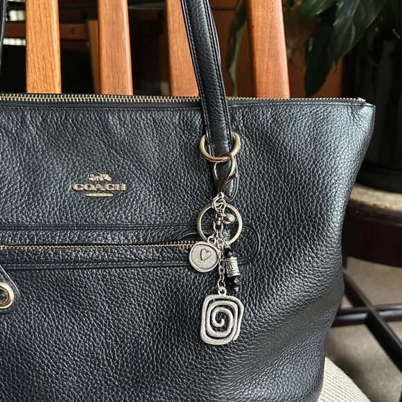 SPIRAL Bag Charm Silver Tone ୭ - Picture 2 of 7